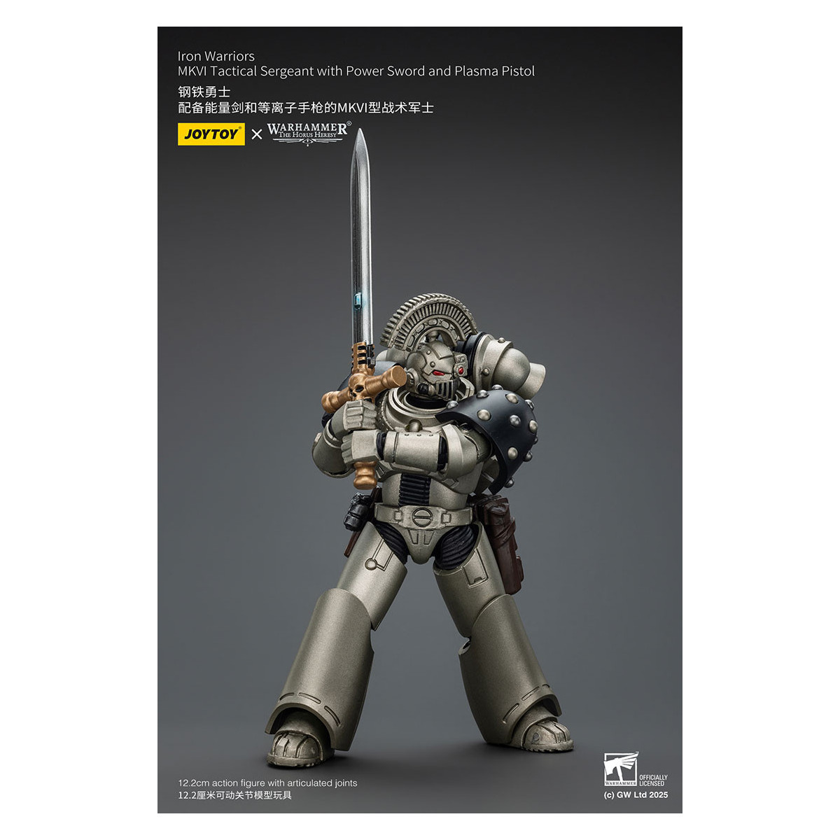 Joytoy - Warhammer - Iron Warriors MKVI Sargento Táctico con Espada de Poder y Pistola de Plasma