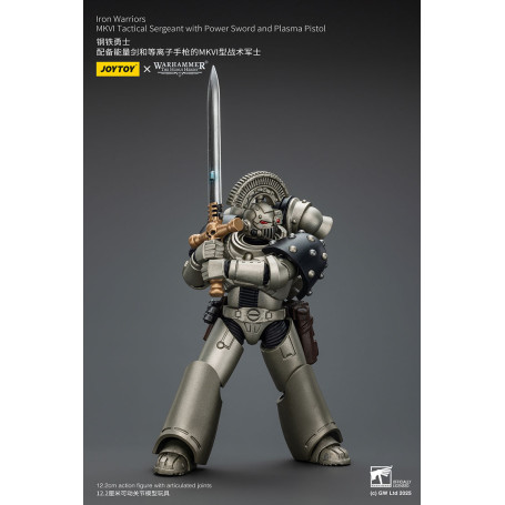 Joytoy - Warhammer - Iron Warriors MKVI Sargento Táctico con Espada de Poder y Pistola de Plasma