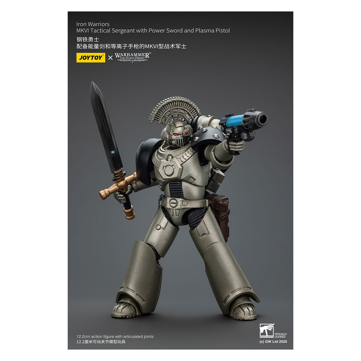 Joytoy - Warhammer - Iron Warriors MKVI Sargento Táctico con Espada de Poder y Pistola de Plasma