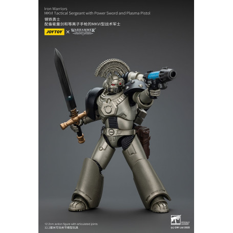 Joytoy - Warhammer - Iron Warriors MKVI Sargento Táctico con Espada de Poder y Pistola de Plasma
