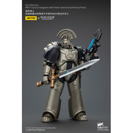 Joytoy - Warhammer - Iron Warriors MKVI Sargento Táctico con Espada de Poder y Pistola de Plasma