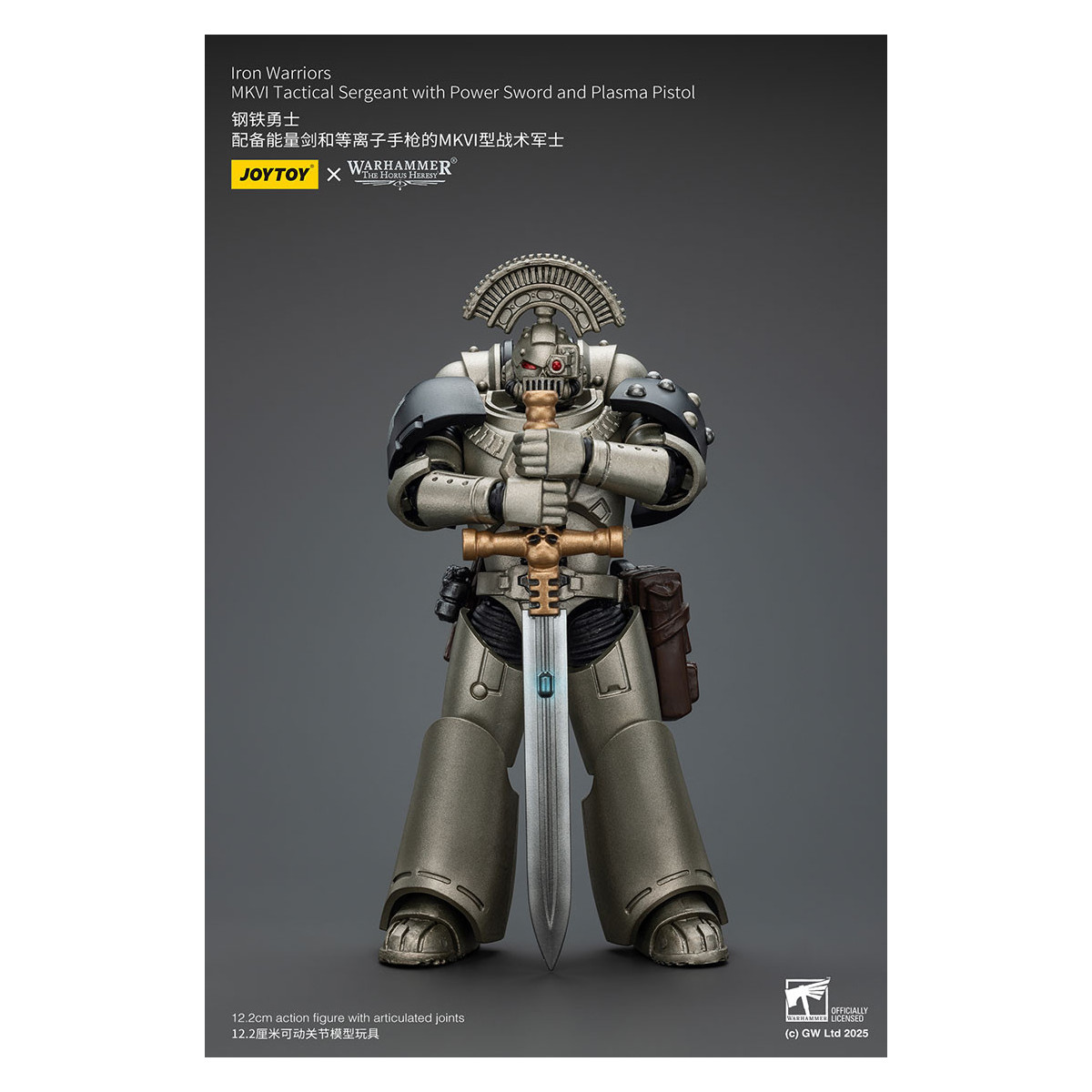 Joytoy - Warhammer - Iron Warriors MKVI Sargento Táctico con Espada de Poder y Pistola de Plasma