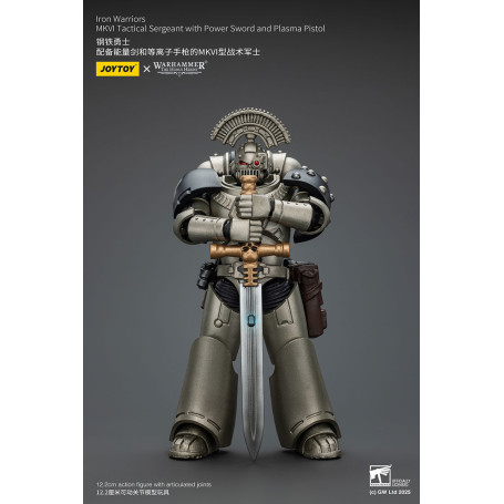 Joytoy - Warhammer - Iron Warriors MKVI Sargento Táctico con Espada de Poder y Pistola de Plasma