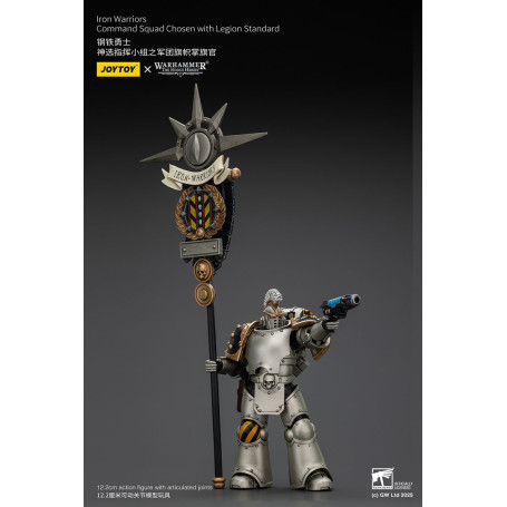 Joytoy - Warhammer - Escuadra de Mando de Guerreros de Hierro Elegidos con Estandarte de Legión
