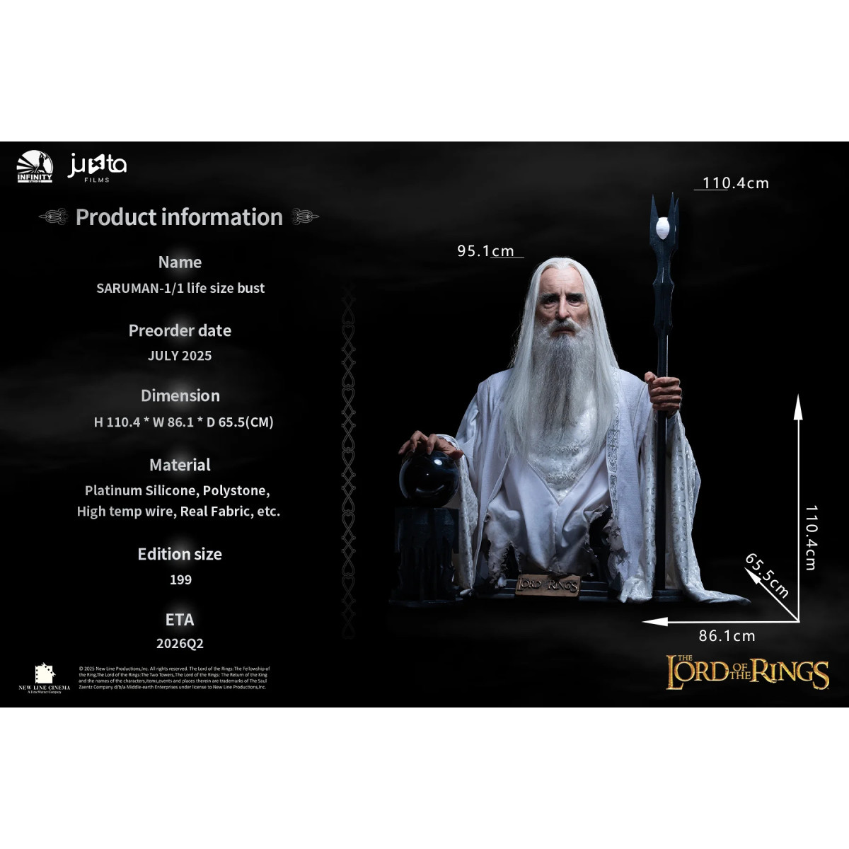 INFINITY STUDIO - SARUMAN - Busto 1/1 El Señor de los Anillos - Saruman