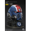 JoyToy - Space Marines II - Ultramarines Casco MkX del Teniente Titus-stand display-11