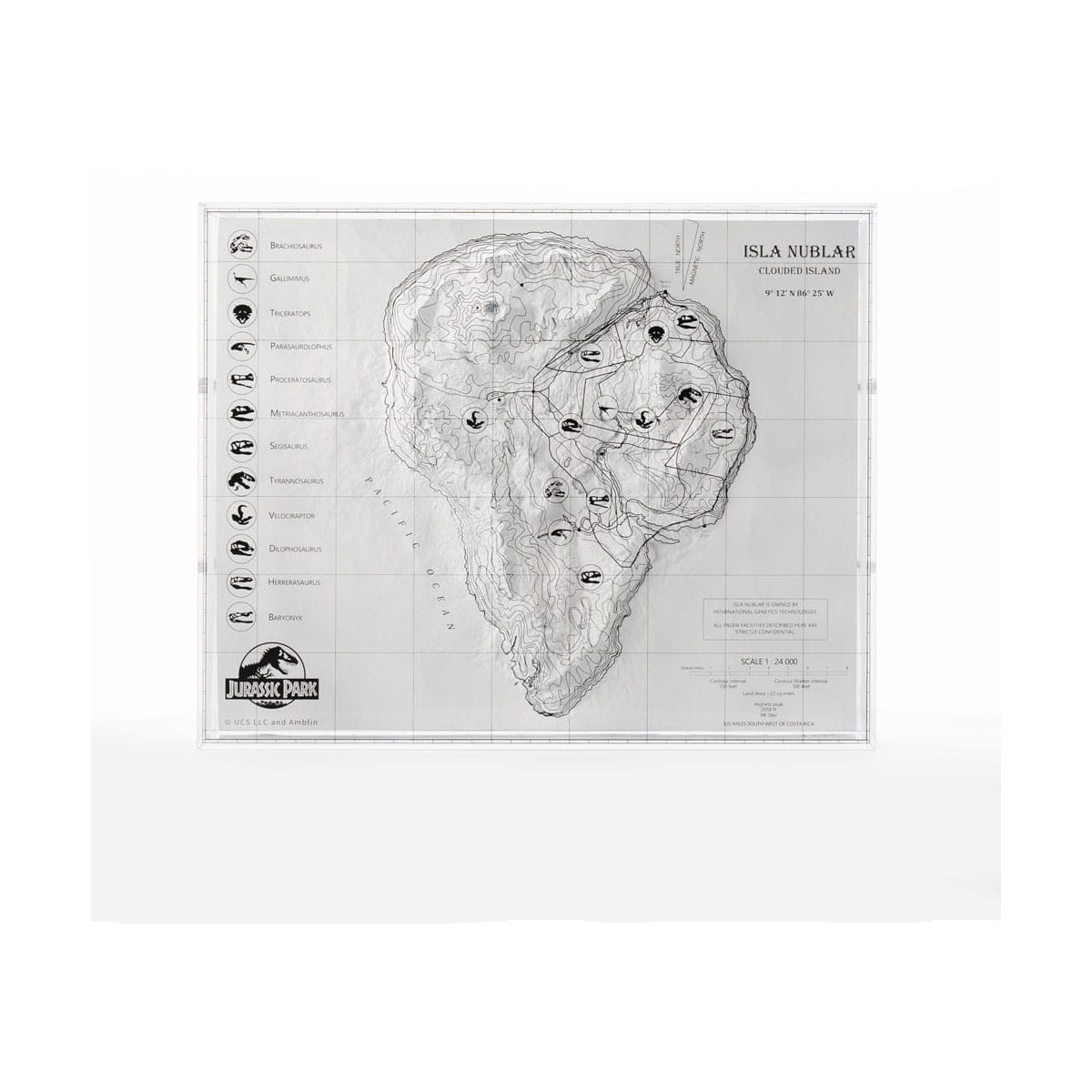 ECC Elite Creature Collectibles - Jurassic Park Mapa topográfico de Isla Nublar