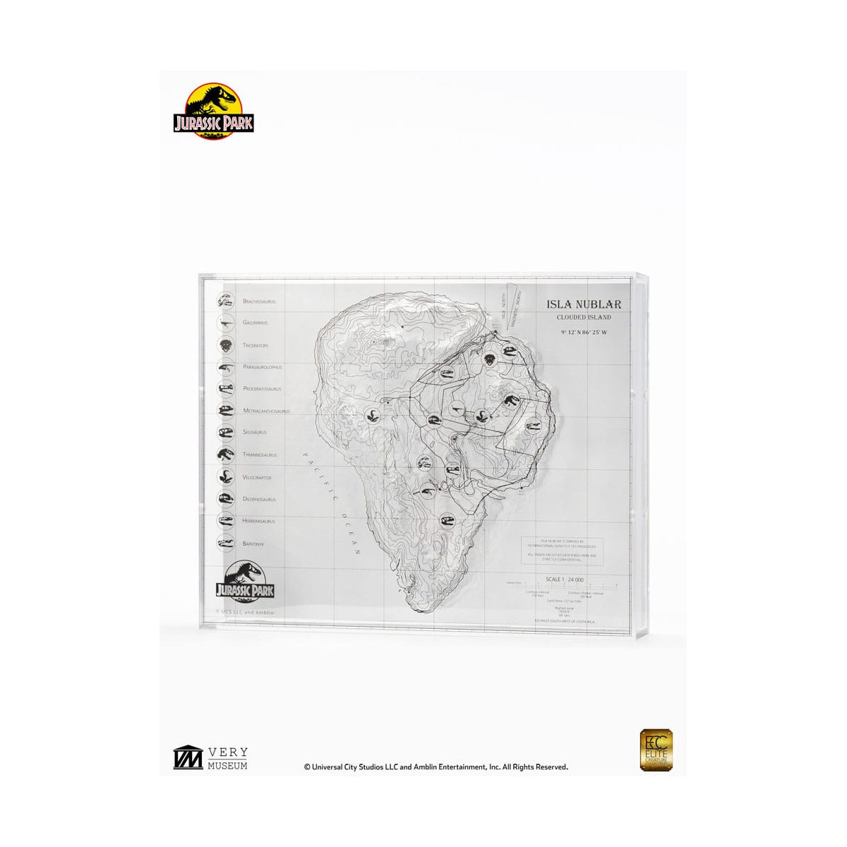 ECC Elite Creature Collectibles - Jurassic Park Mapa topográfico de Isla Nublar