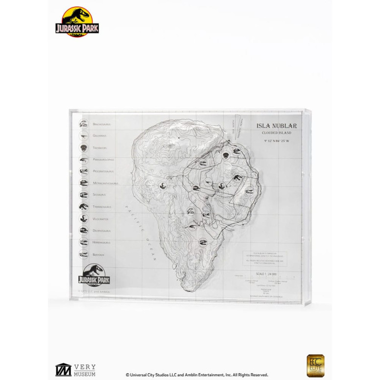 ECC Elite Creature Collectibles - Jurassic Park Mapa topográfico de Isla Nublar