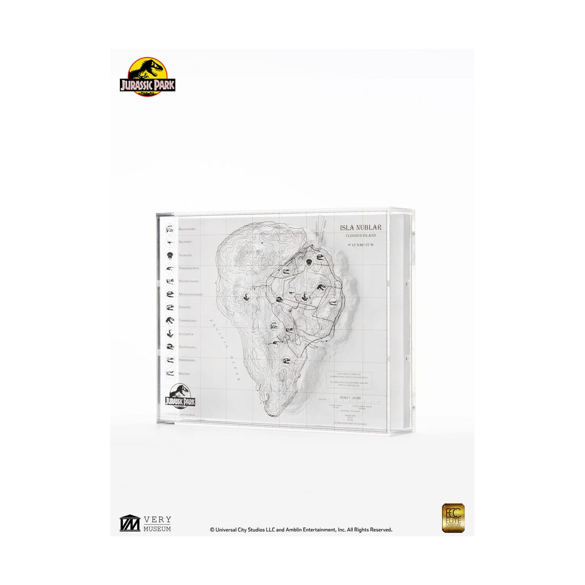 ECC Elite Creature Collectibles - Jurassic Park Mapa topográfico de Isla Nublar