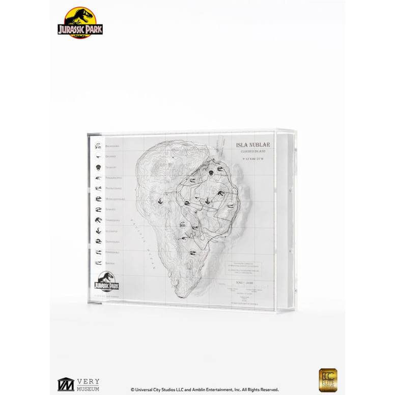 ECC Elite Creature Collectibles - Jurassic Park Mapa topográfico de Isla Nublar