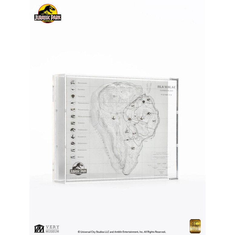 ECC Elite Creature Collectibles - Jurassic Park Mapa topográfico de Isla Nublar