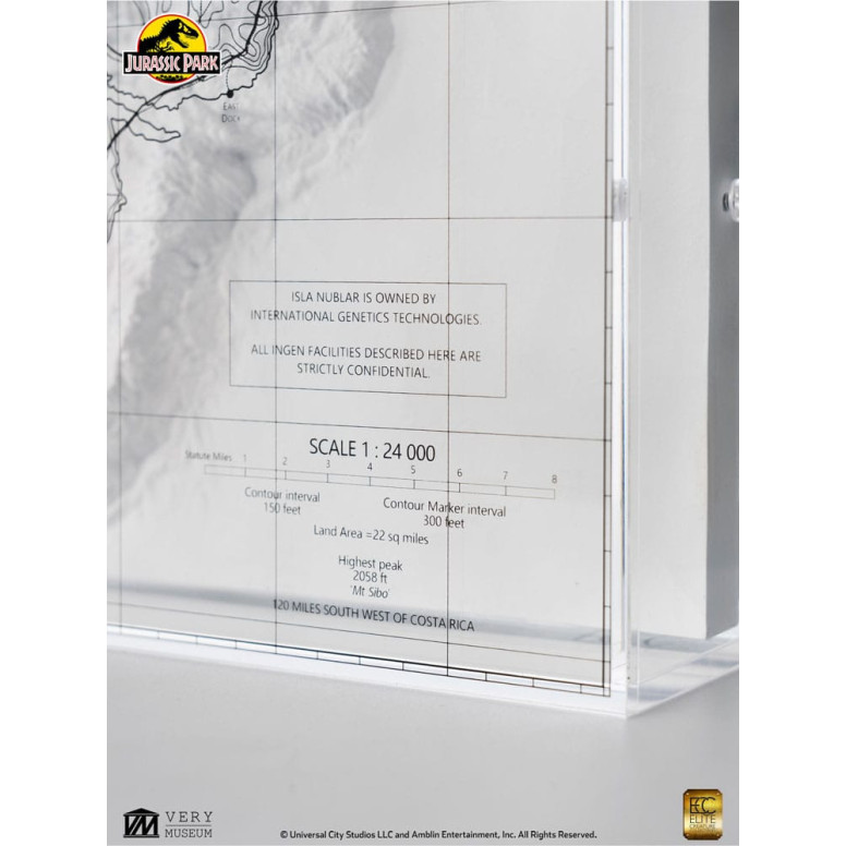 ECC Elite Creature Collectibles - Jurassic Park Mapa topográfico de Isla Nublar