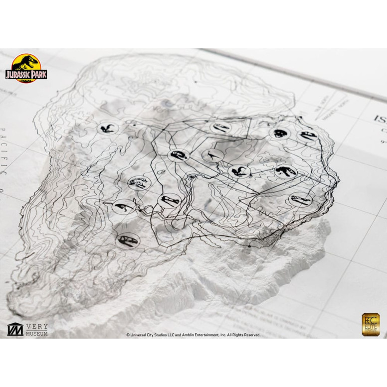 ECC Elite Creature Collectibles - Jurassic Park Mapa topográfico de Isla Nublar