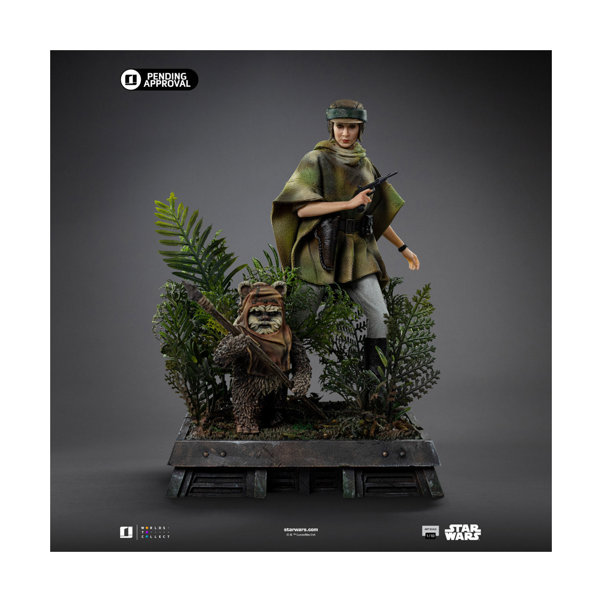 Iron Studios Star Wars - Leia y Wicket Arte Escala 1/10 - El Retorno del Jedi