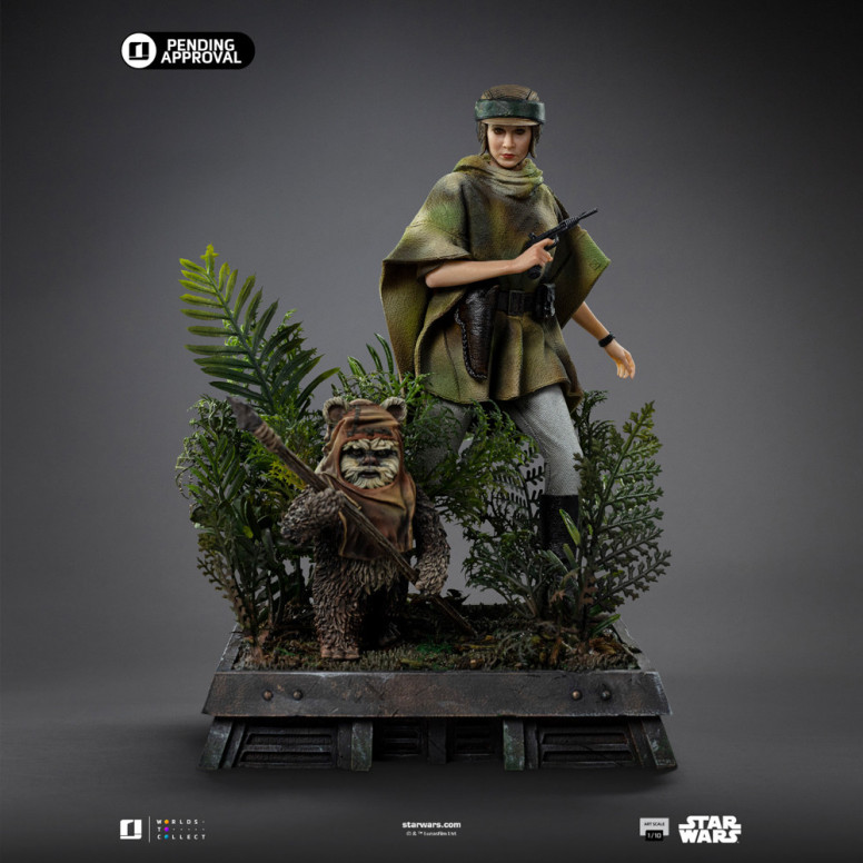 Iron Studios Star Wars - Leia y Wicket Arte Escala 1/10 - El Retorno del Jedi