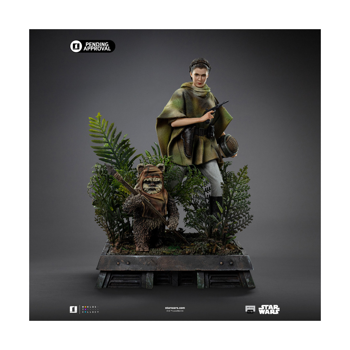 Iron Studios Star Wars - Leia y Wicket Arte Escala 1/10 - El Retorno del Jedi