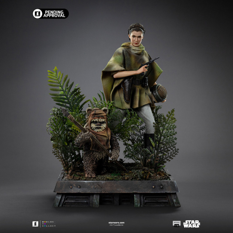 Iron Studios Star Wars - Leia y Wicket Arte Escala 1/10 - El Retorno del Jedi