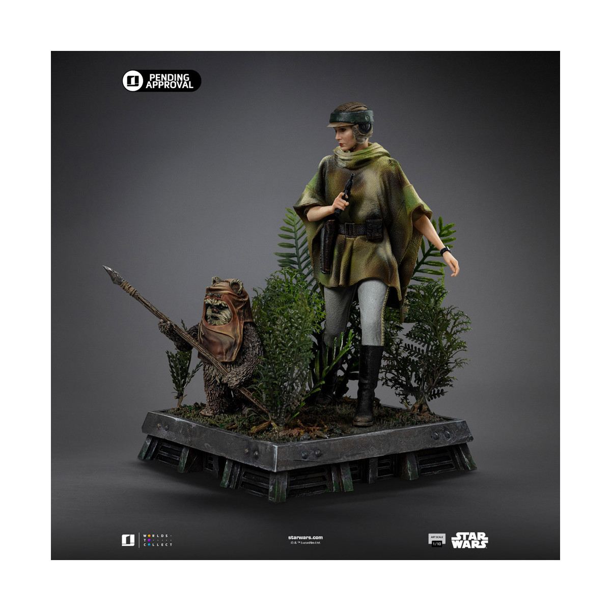 Iron Studios Star Wars - Leia y Wicket Arte Escala 1/10 - El Retorno del Jedi