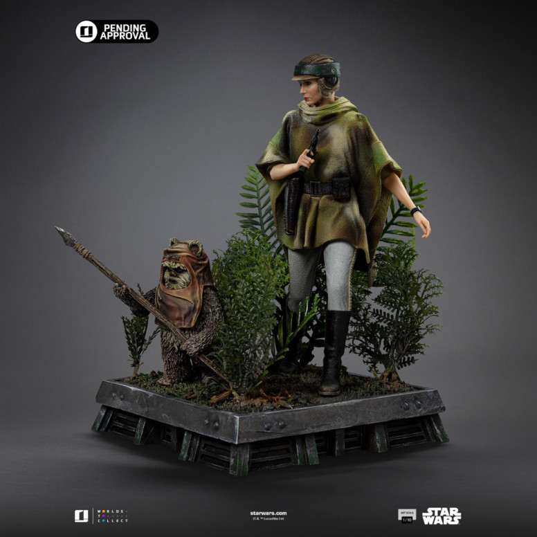 Iron Studios Star Wars - Leia y Wicket Arte Escala 1/10 - El Retorno del Jedi
