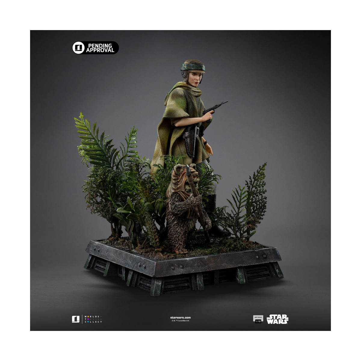 Iron Studios Star Wars - Leia y Wicket Arte Escala 1/10 - El Retorno del Jedi