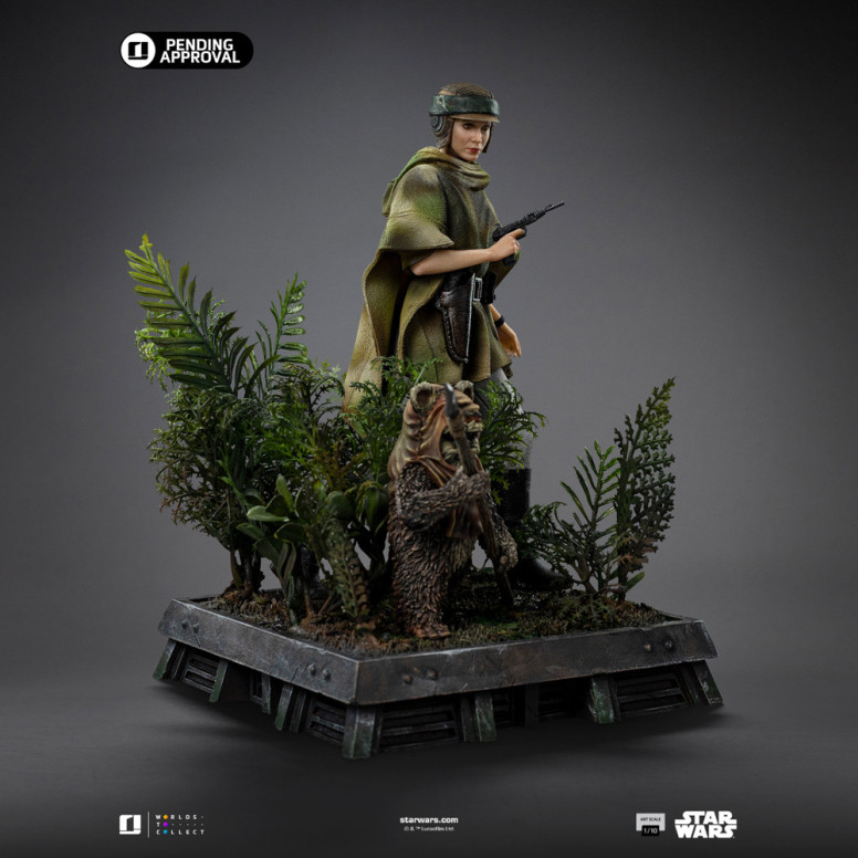 Iron Studios Star Wars - Leia y Wicket Arte Escala 1/10 - El Retorno del Jedi