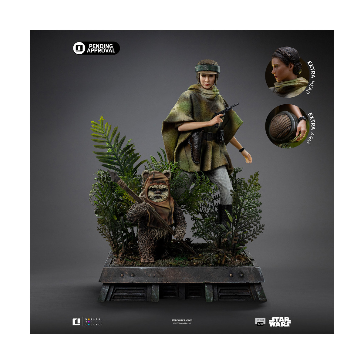 Iron Studios Star Wars - Leia y Wicket Arte Escala 1/10 - El Retorno del Jedi