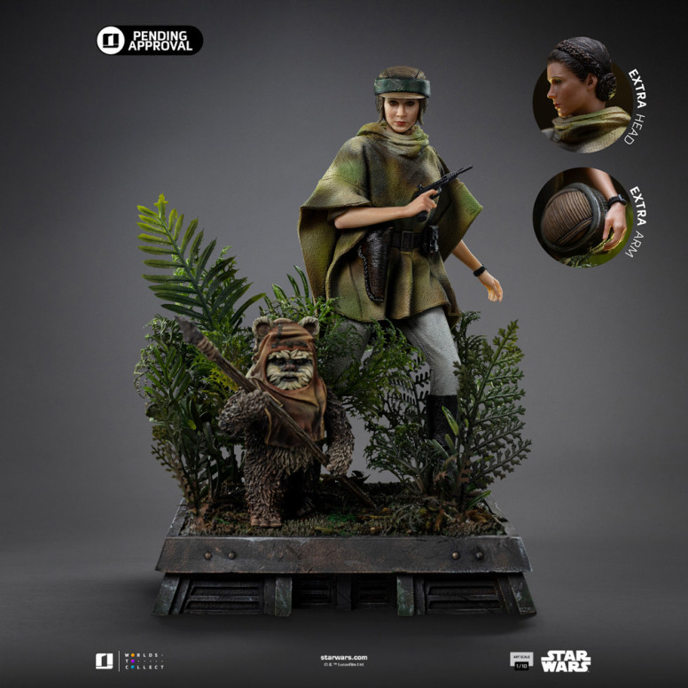 Iron Studios Star Wars - Leia y Wicket Arte Escala 1/10 - El Retorno del Jedi
