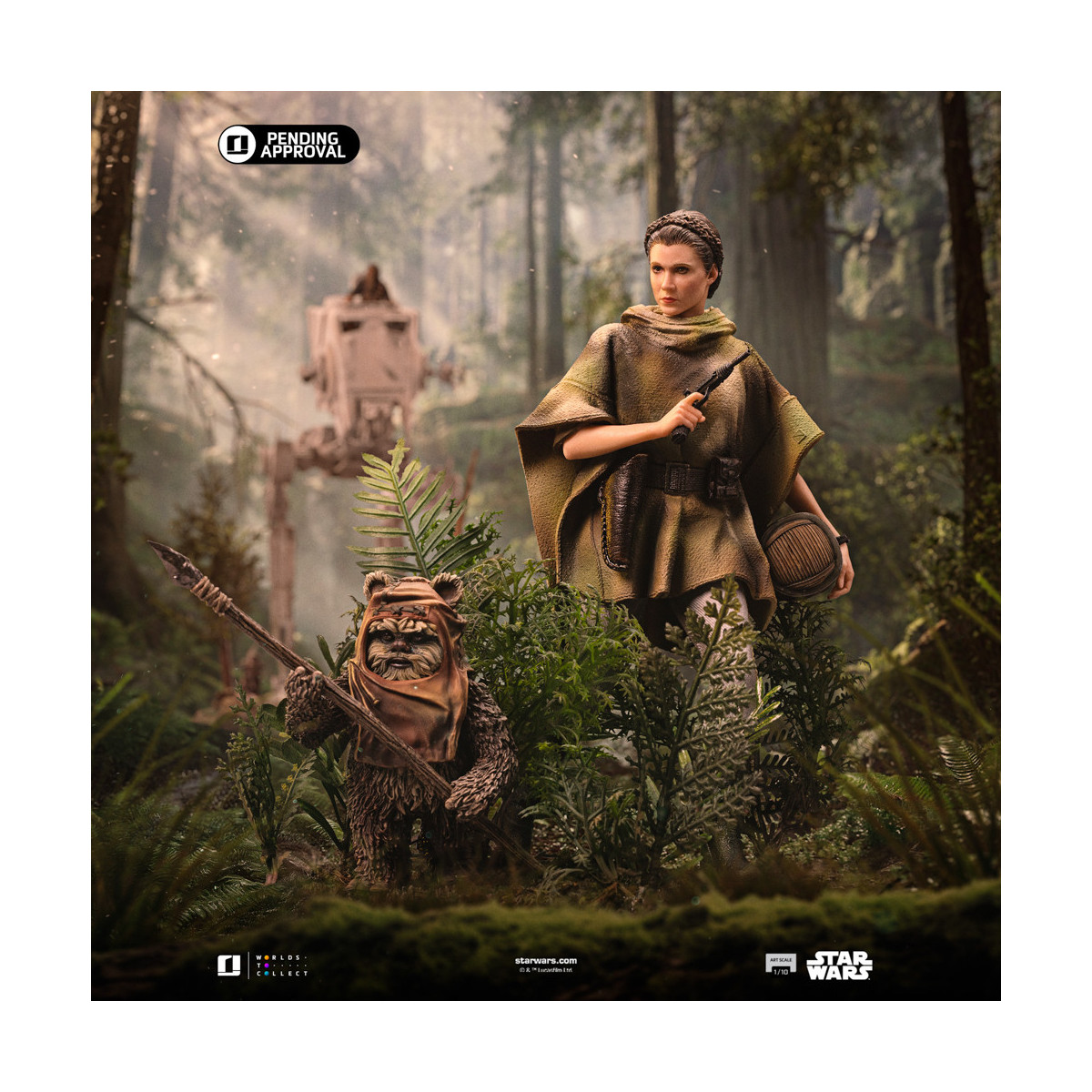 Iron Studios Star Wars - Leia y Wicket Arte Escala 1/10 - El Retorno del Jedi