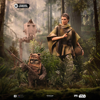 Iron Studios Star Wars - Leia y Wicket Arte Escala 1/10 - El Retorno del Jedi