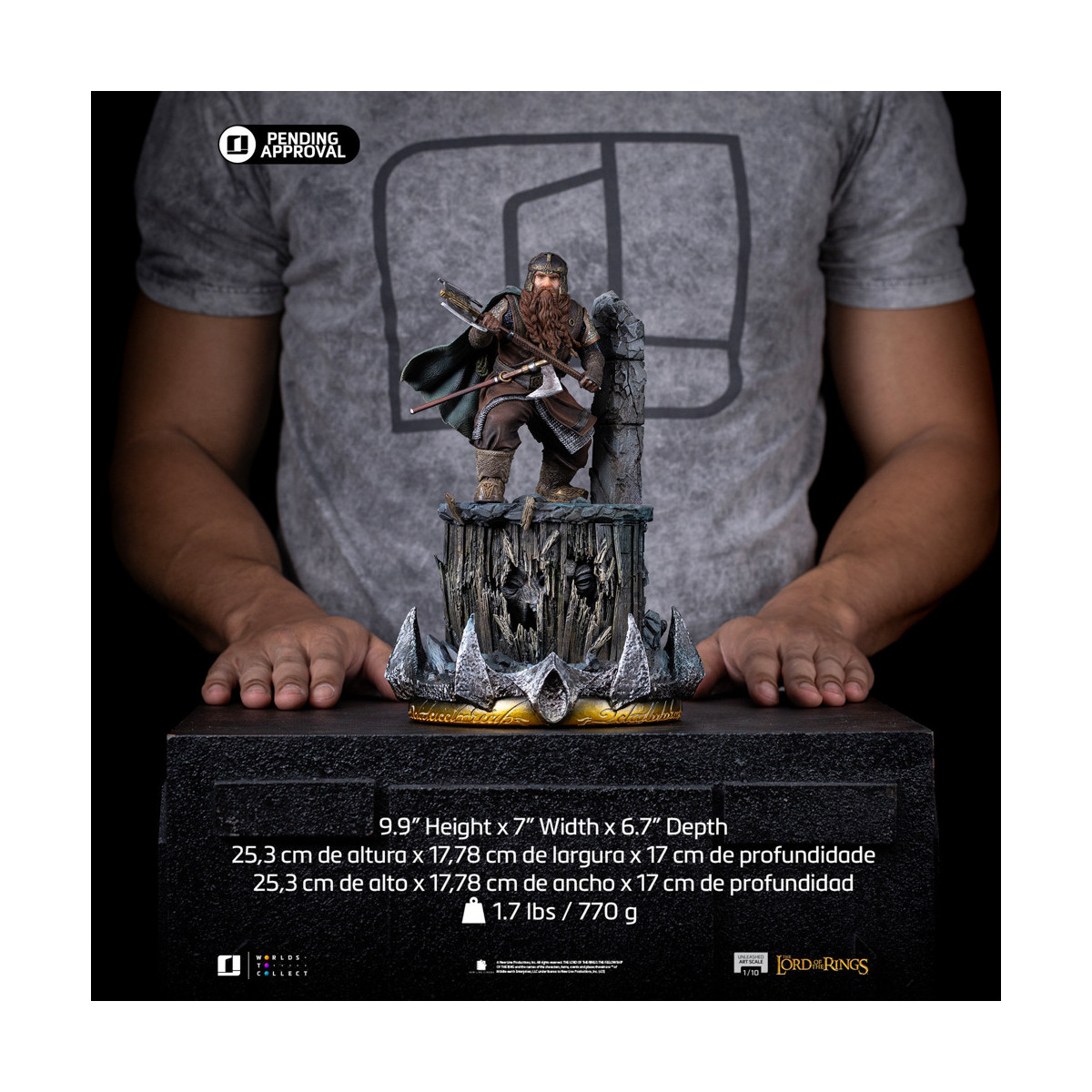 Iron Studios - Gimli Unleashed - El Señor de los Anillos - LOTR Unleashed Art Escala 1/10