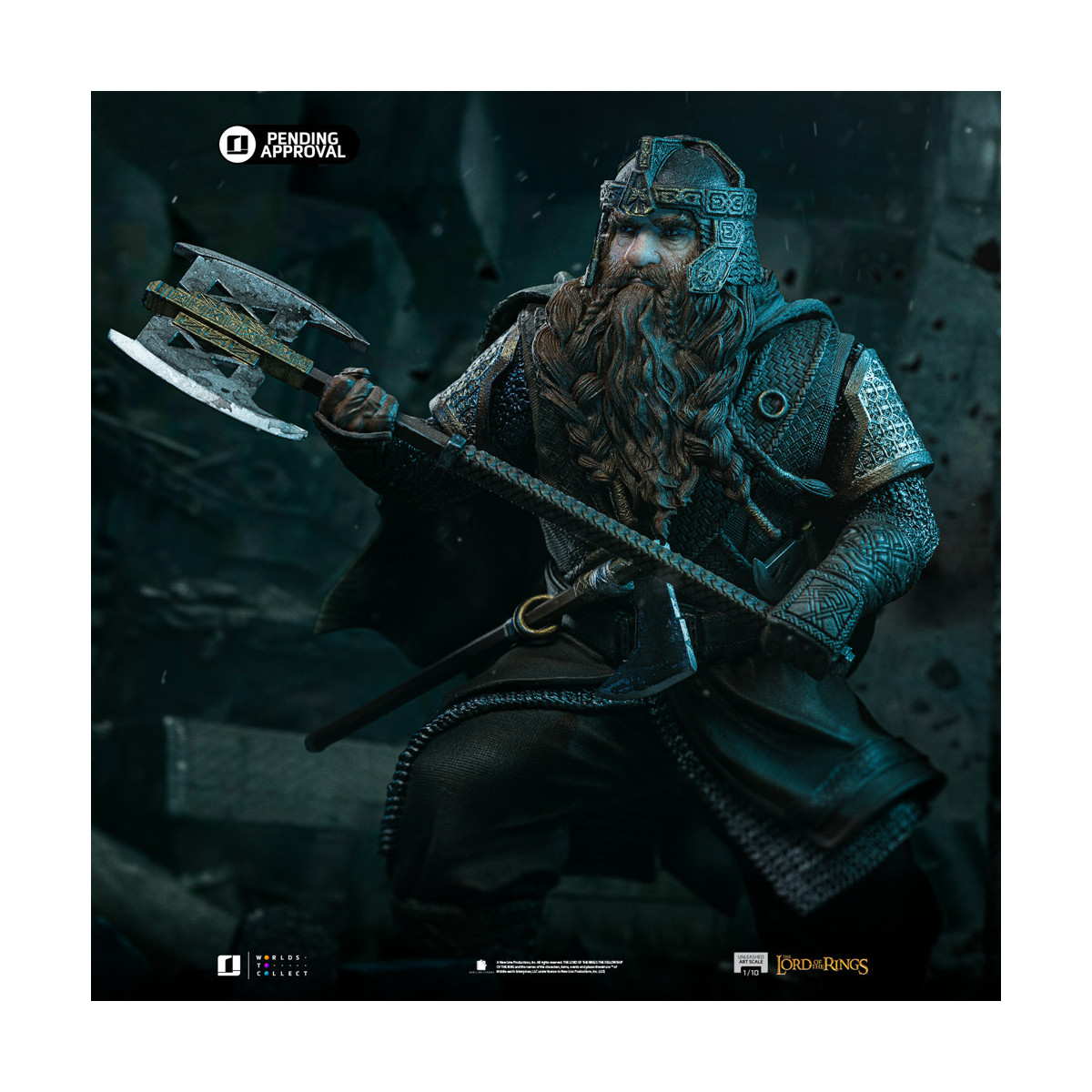Iron Studios - Gimli Unleashed - El Señor de los Anillos - LOTR Unleashed Art Escala 1/10