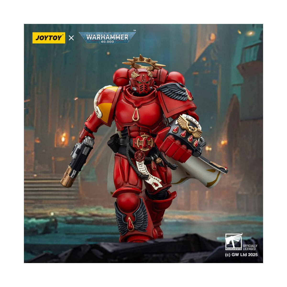 Joytoy - Warhammer - Blood Angels - Capitán con Pistola Infernal y Puño de Poder.