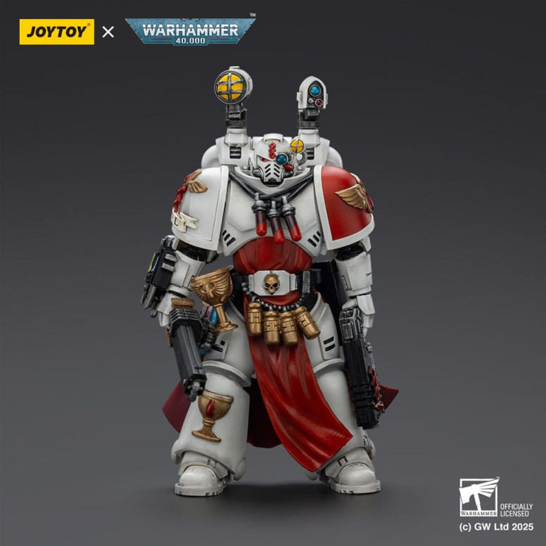 Joytoy - Warhammer - Blood Angels - Sacerdote Sanguinario con pistola de rayos pesada, espada de cadena y narthecium