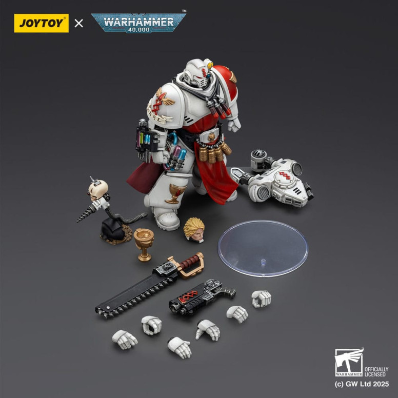 Joytoy - Warhammer - Blood Angels - Sacerdote Sanguinario con pistola de rayos pesada, espada de cadena y narthecium