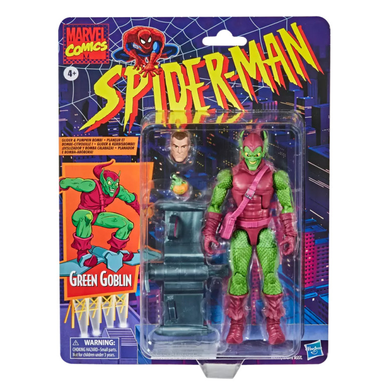 Marvel Legends Serie - Colección Retro de Spider-Man - Green Goblin: embalaje ligeramente dañado