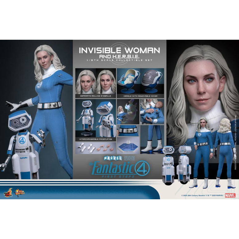 Hot Toys Marvel - Fantastic Four: First Steps - Mujer Invisible y H.E.R.B.I.E. MMS 1/6 - Sue Storm