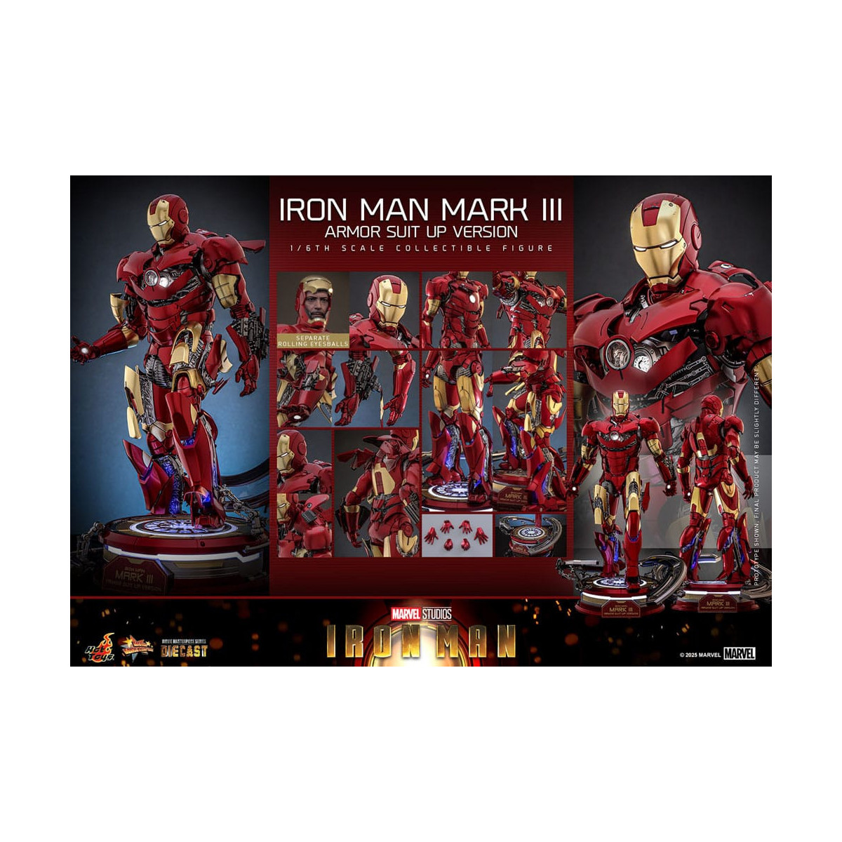 Hot Toys Marvel - Iron Man Mark III (Armor Suit Up Version) Die Cast MMS 1/6