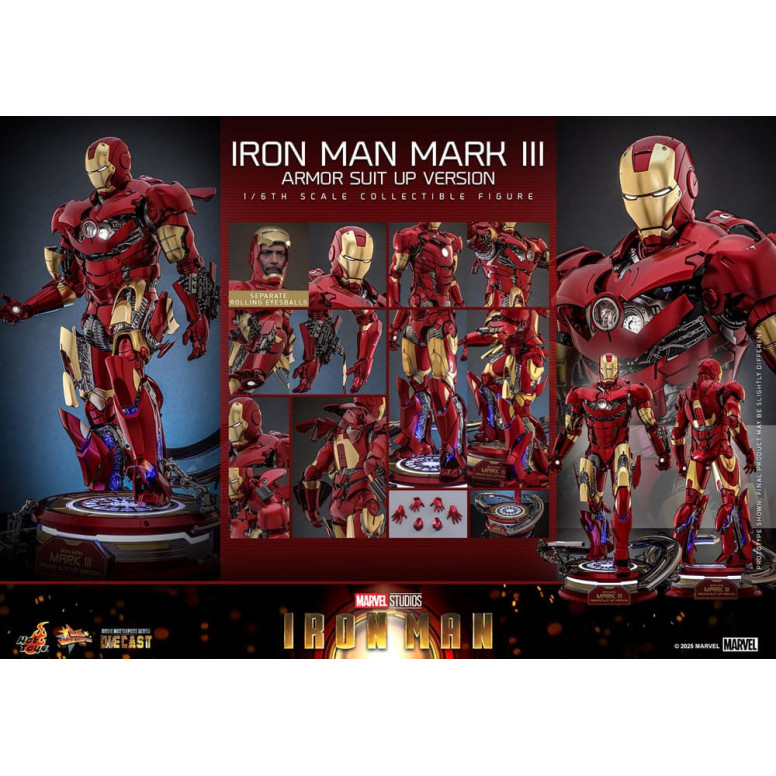 Hot Toys Marvel - Iron Man Mark III (Armor Suit Up Version) Die Cast MMS 1/6