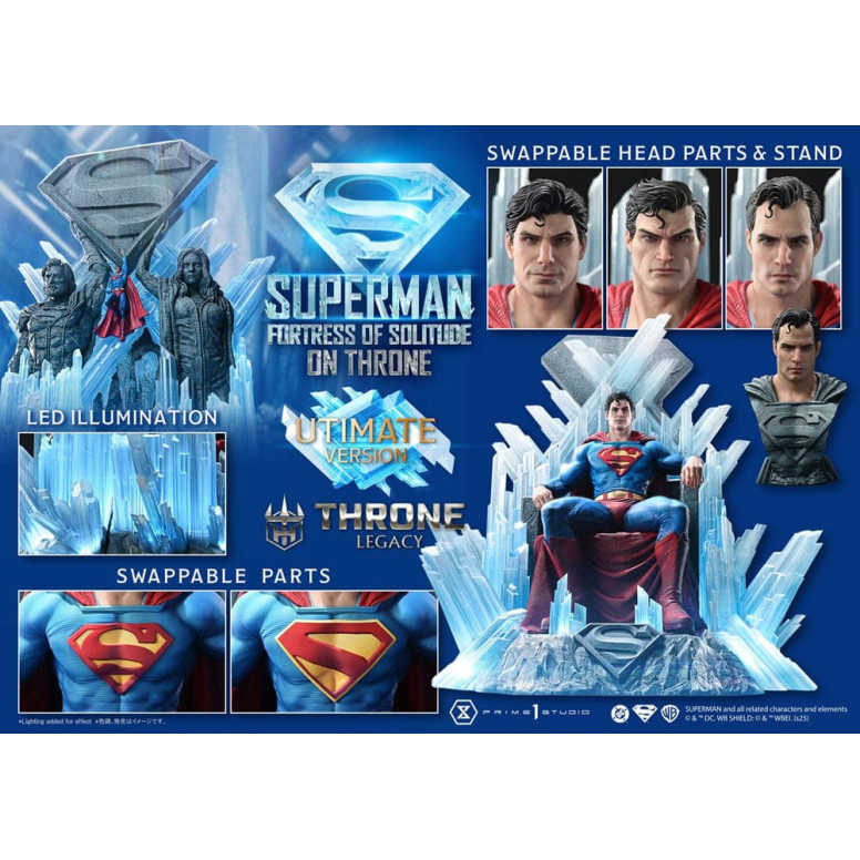 Prime 1 Studio DC Comics Throne Legacy Collection - Superman Fortaleza de la Soledad en el Trono Versión Ultimate