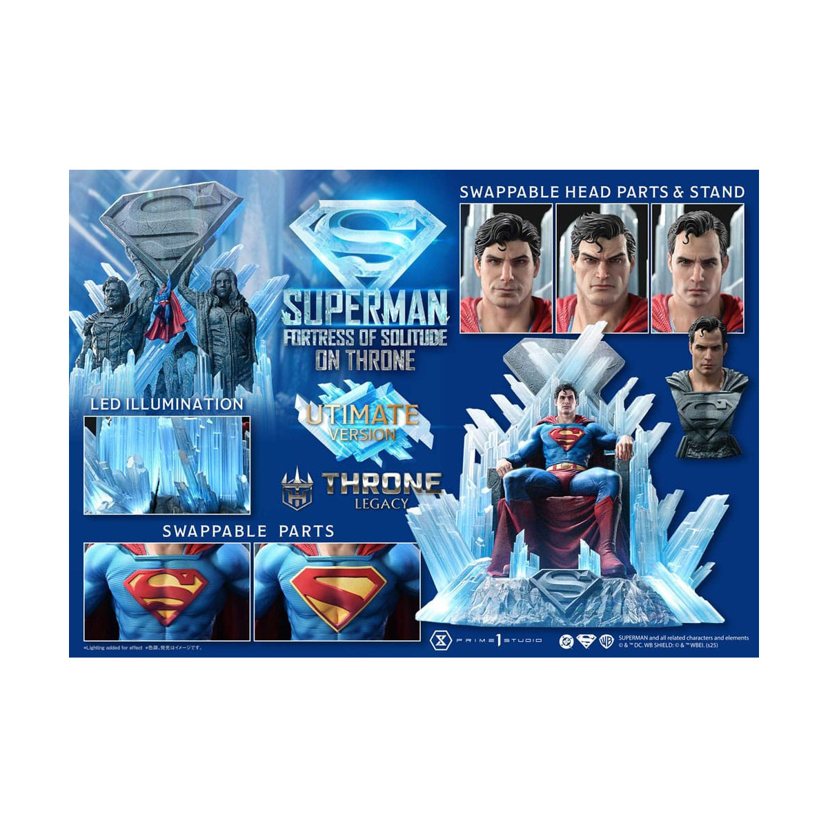 Prime 1 Studio DC Comics Throne Legacy Collection - Superman Fortaleza de la Soledad en Throne Ultimate Bonus Version