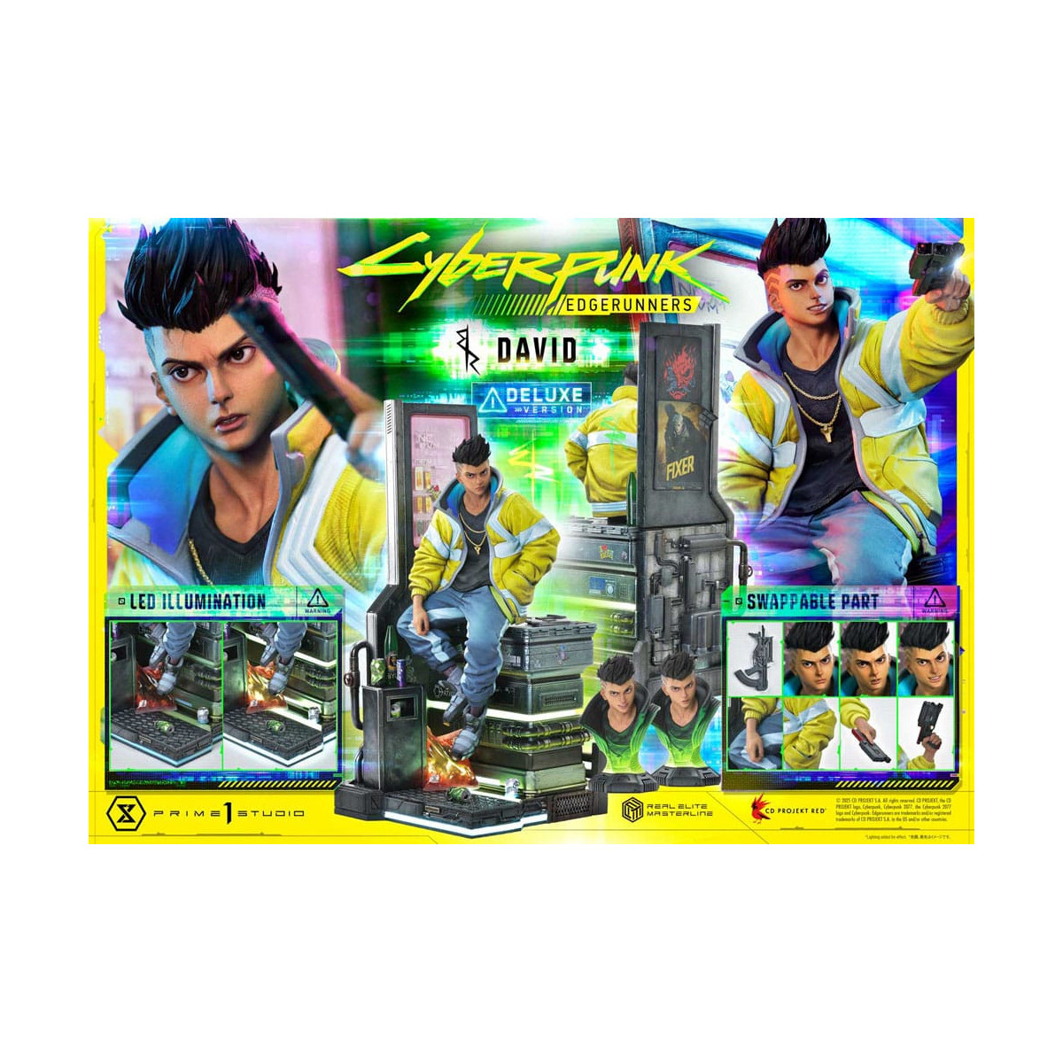 Prime 1 Studio - Cyberpunk: Edgerunners - David Deluxe Versión Extra Real Elite Masterline Series 1/4