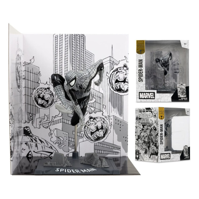 Mc Farlane - Marvel Line Art - Estatuilla Spider-Man 6 1/10 Gold Label