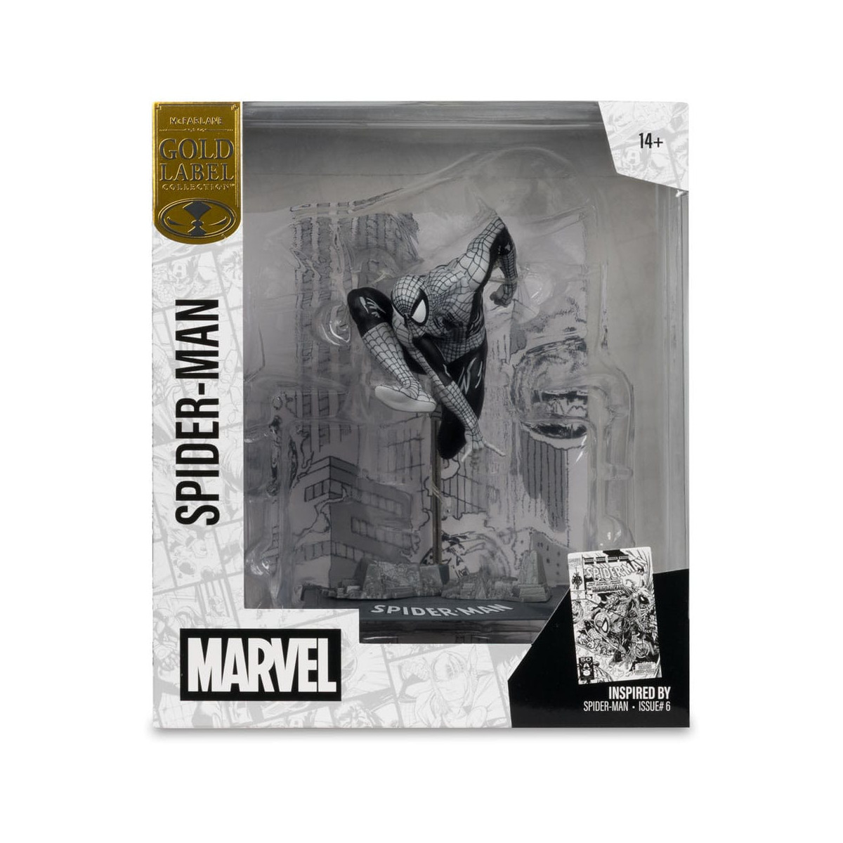 Mc Farlane - Marvel Line Art - Estatuilla Spider-Man 6 1/10 Gold Label