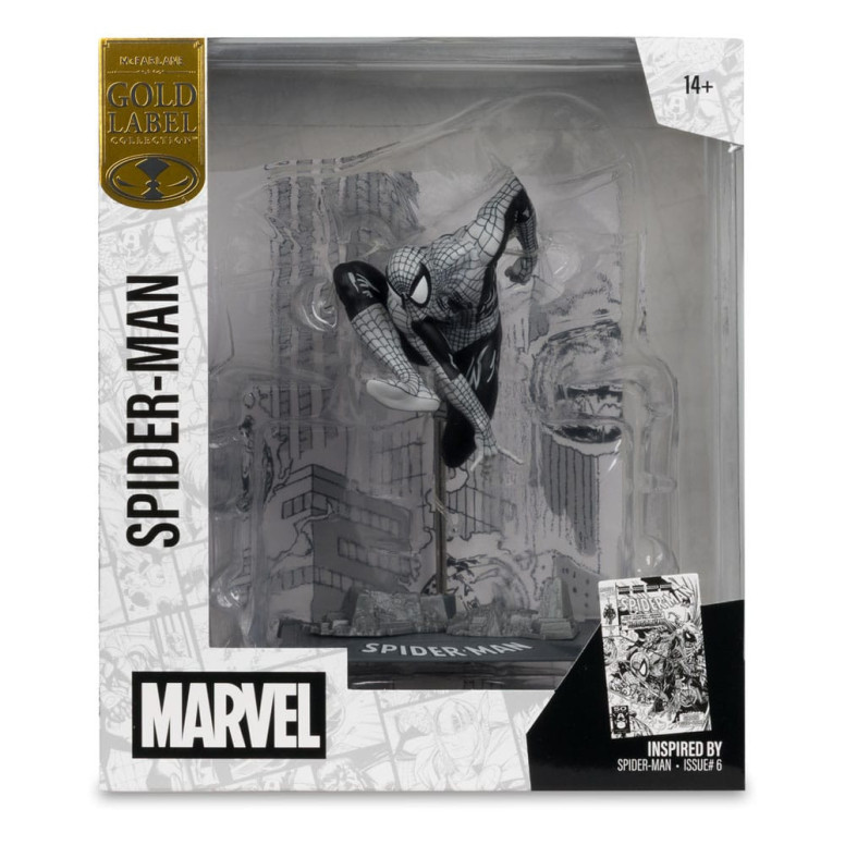 Mc Farlane - Marvel Line Art - Estatuilla Spider-Man 6 1/10 Gold Label