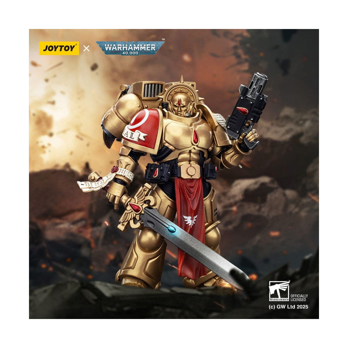 JoyToy Space Marines - Blood Angels - Patrulla de Combate Blood Angels Guardia Sanguinario 1 con Pistola Infernal y Espada Encar