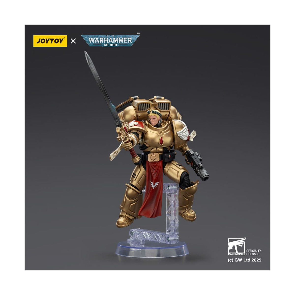 JoyToy Space Marines - Blood Angels - Patrulla de Combate Blood Angels Guardia Sanguinario 1 con Pistola Infernal y Espada Encar