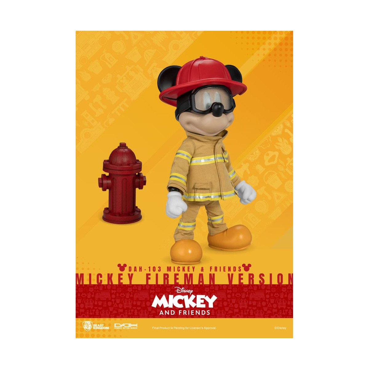 Beast Kingdom - Mickey Mouse & Friends - Mickey Mouse Bombero Ver. figura de acción Dynamic Action Heroes 1/9