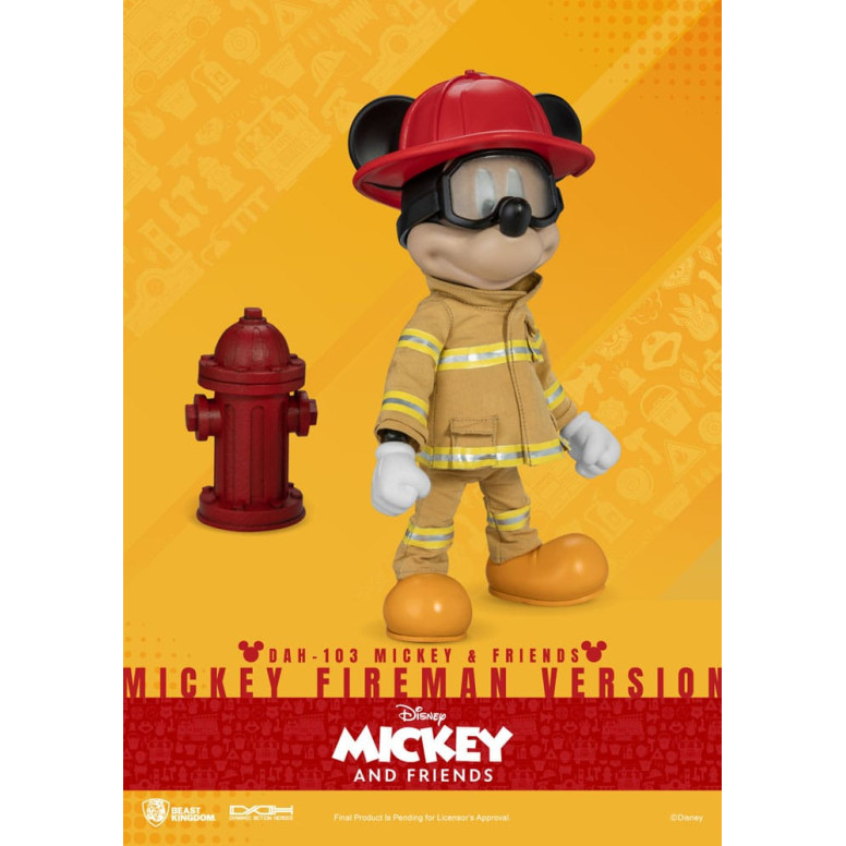 Beast Kingdom - Mickey Mouse & Friends - Mickey Mouse Bombero Ver. figura de acción Dynamic Action Heroes 1/9