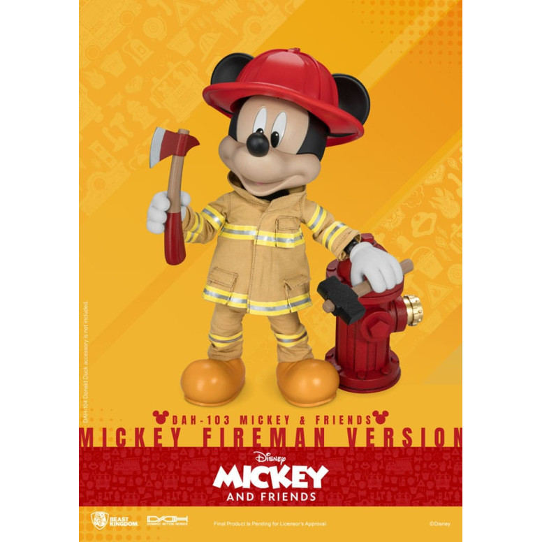 Beast Kingdom - Mickey Mouse & Friends - Mickey Mouse Bombero Ver. figura de acción Dynamic Action Heroes 1/9
